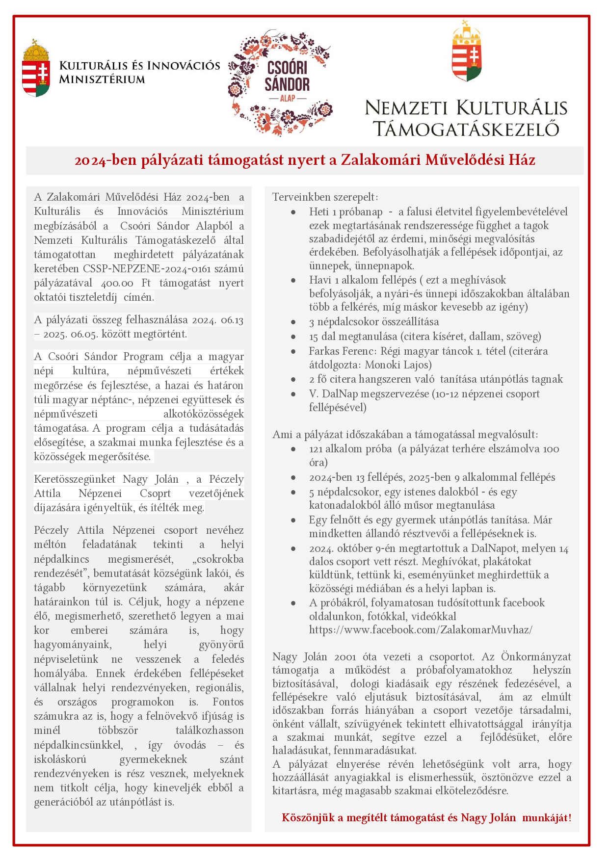 Beszámoló